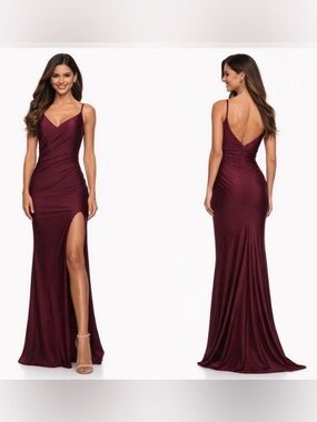 La Femme Red Maxi Formal Dress